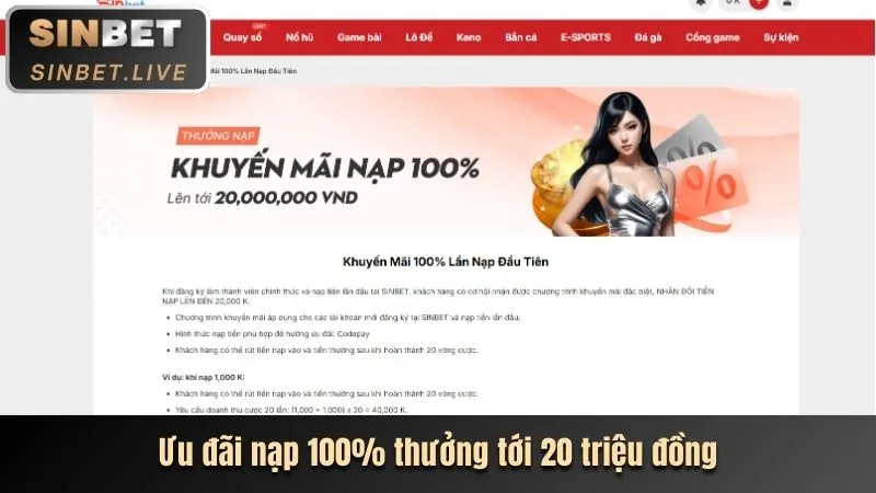 Ưu đãi nạp tiền lần đầu tại awin68